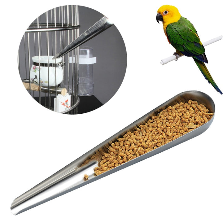 Pet Bird Parrot Stainless Steel Food Spoon