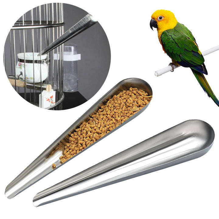 Pet Bird Parrot Stainless Steel Food Spoon